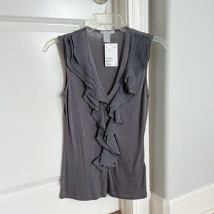 H&M Ruffle Sleeveless Top Gray NWT